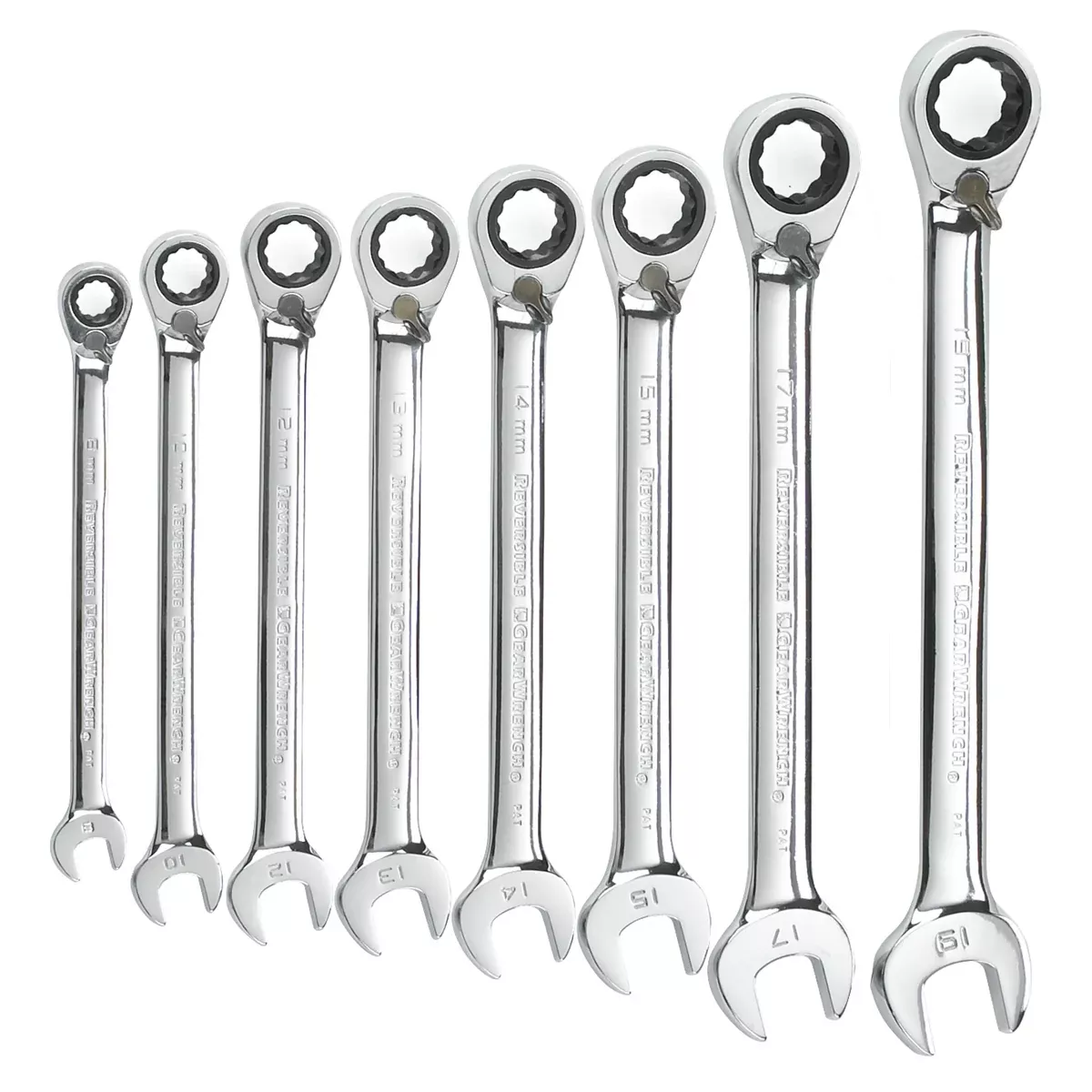8 Pc. 12 Point Metric Reversible Combination Ratcheting Wrench Set KDT9543 GearWrench