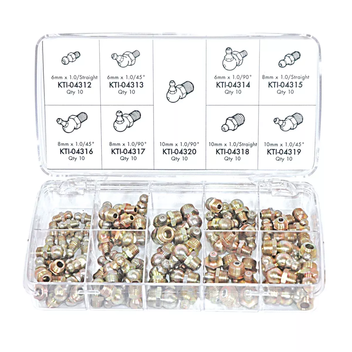 90-pc Metric Grease Fitting Assortment Kit KTI00024 K Tool International