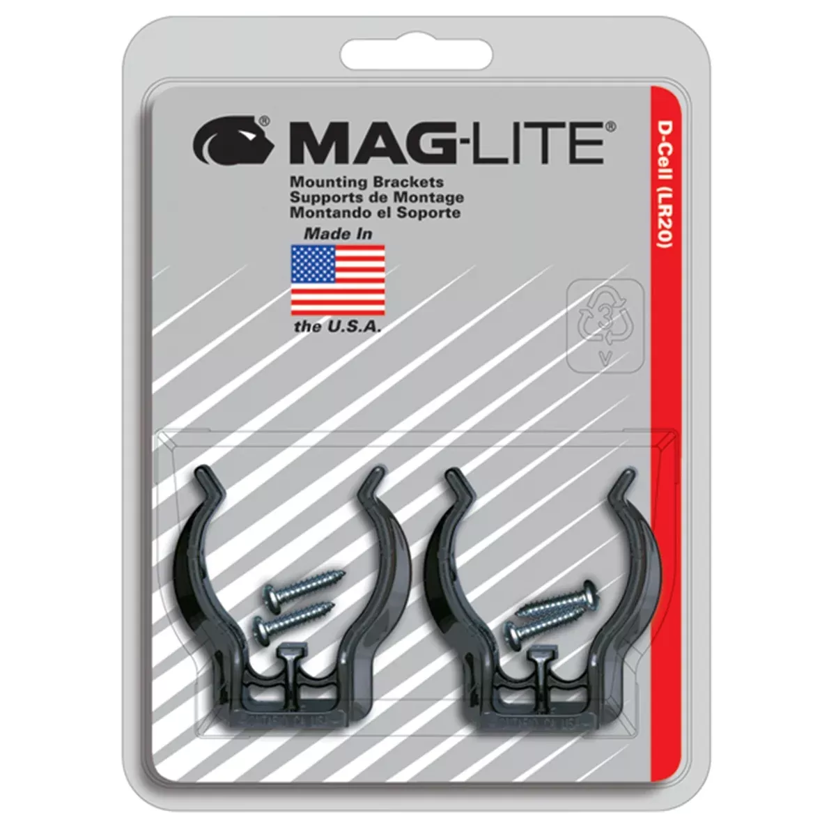 D-Cell Maglite Mounting Brackets MAGASXD026 Mag Instrument