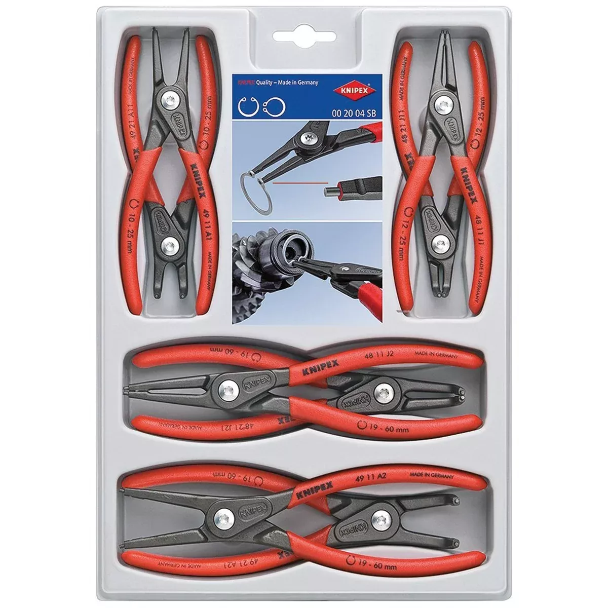 Knipex 8-Piece Precision Circlip Pliers Set KNP002004SB Knipex