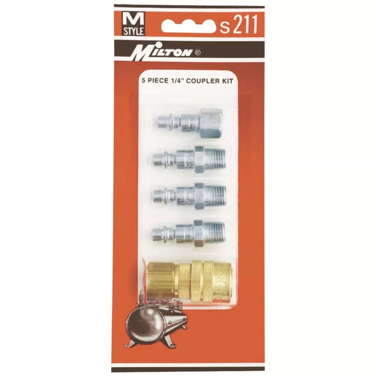 Milton Industries S-211 5 Piece M-Style Coupler Kit