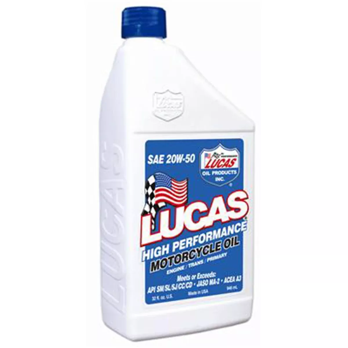 Motorcycle Oil, High Performance, 20-50WT, Case of 6, Quart Size Bottles LUC10700 Lucas Oil