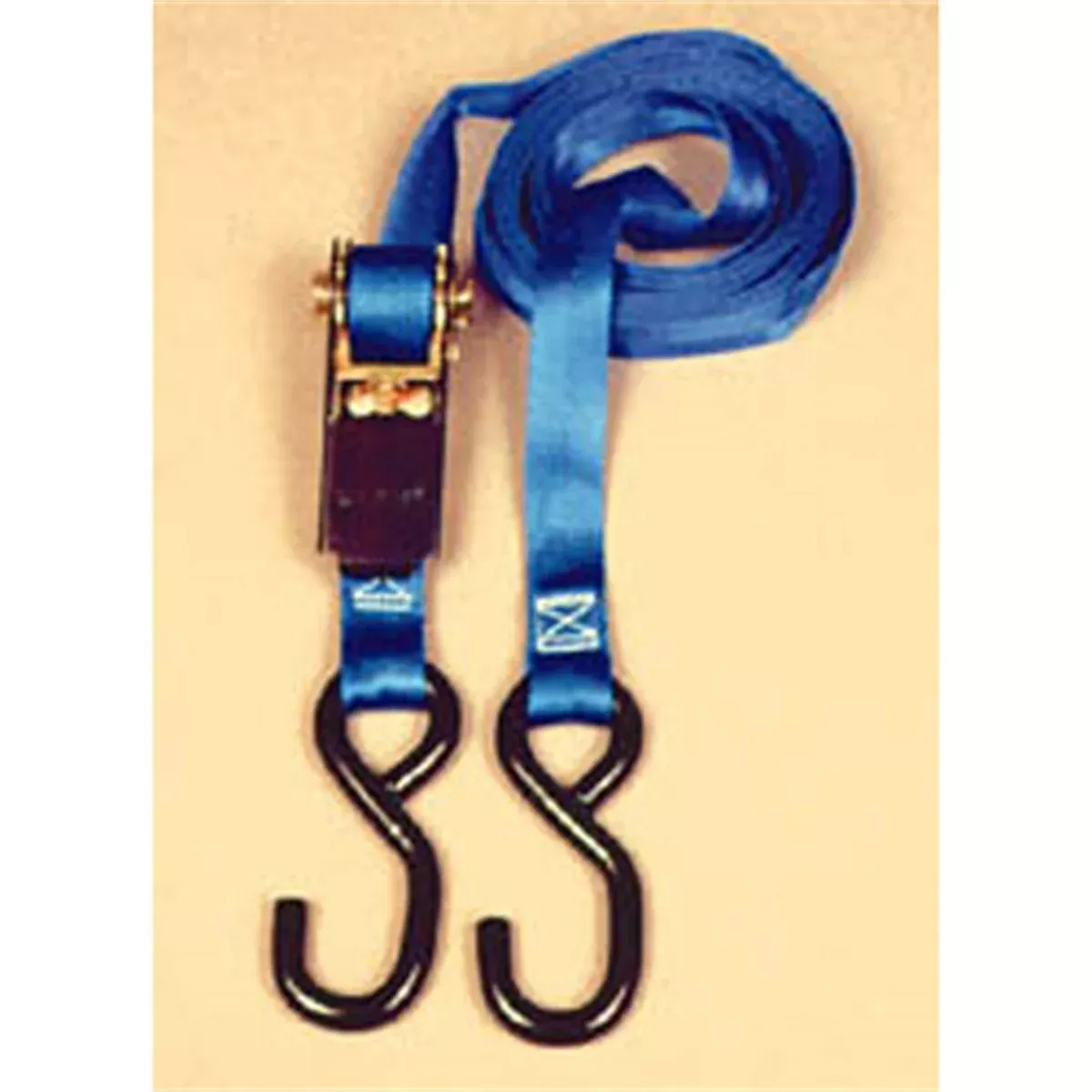 Ratchet Tie Down, with Vinyl Coated Hooks, 14' x 1", Hi-Test Webbing, 500 lbs Working Load Limit KPR05514 Hampton Products