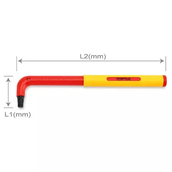 Toptul VDE 8mm Extra Long Hex Key Wrench D76