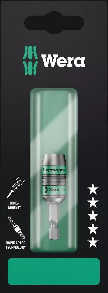 Wera 887/4 Rapidaptor Universal Bit Holder With Ring Magnet 1/4"x57mm 073511